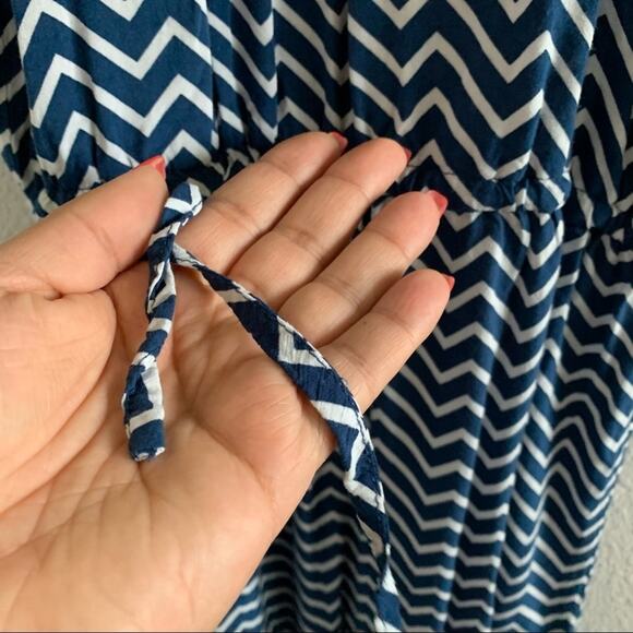 Fighting Eel Ava Sky Chevron Lightweight Dress Tie Waist Small - Picture 6 of 9